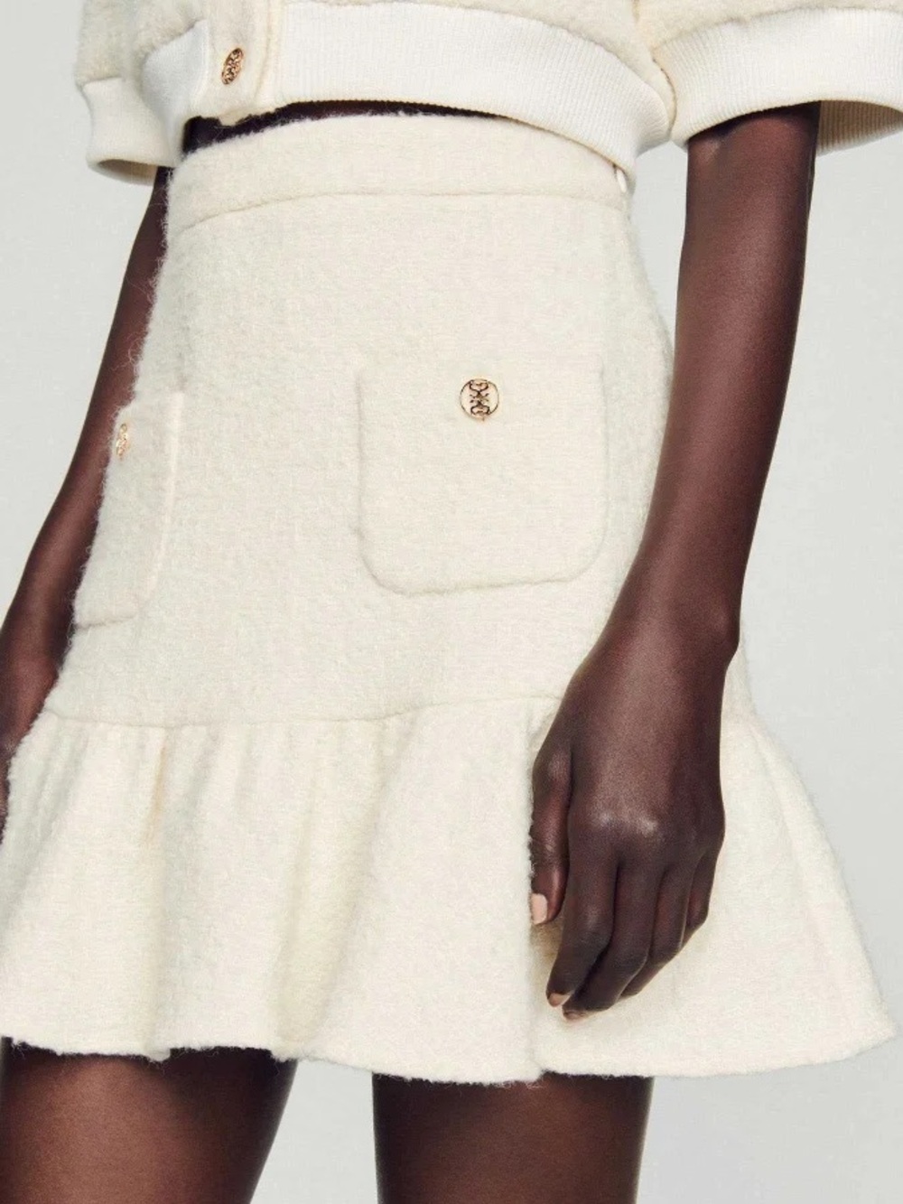 SANDRO ~ Wool blend mini skirt - Picture 4 of 8